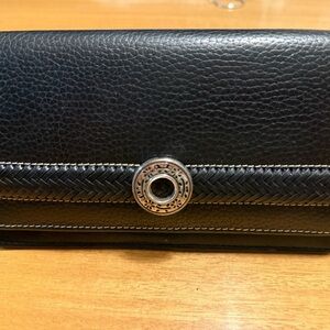 Brighton Designer Elegant Black Leather Clutch/Wallet